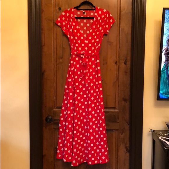 Wanger Dresses & Skirts - New Red and White Polka Dot Maxi Dress